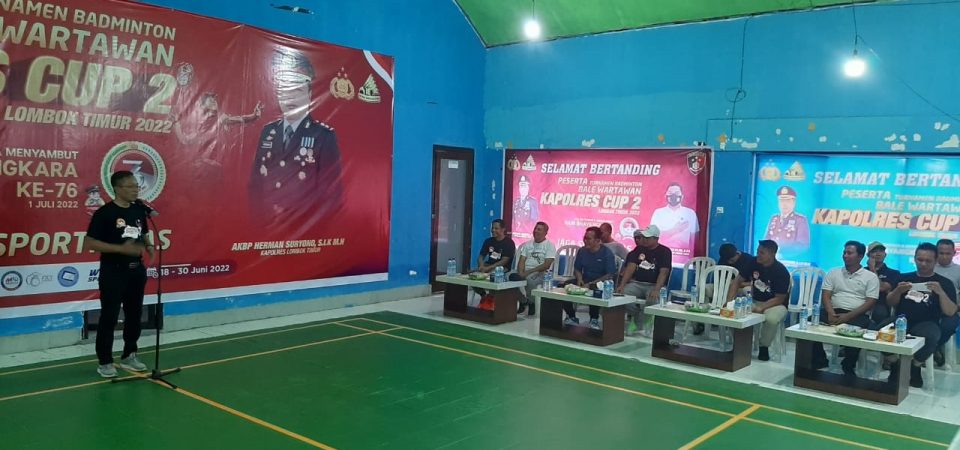 Sekda Apresiasi Kapolres Cup 2 Turnamen Badminton Hari Bhayangkara ke 76