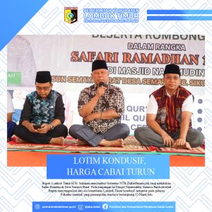 Dikunjungi Gubernur, Bupati Sukiman : Lombok Timur Kondusif dan Harga Cabe Turun