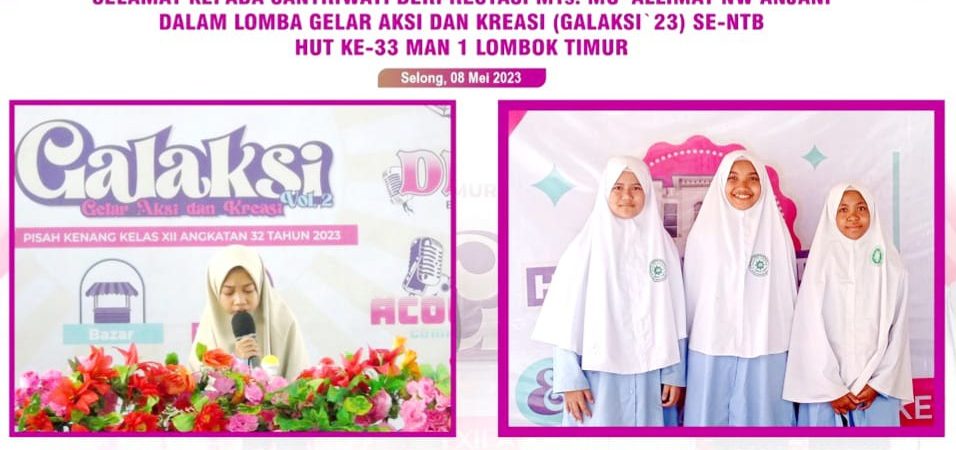 Siswi MTs. Mu’allimat NW Anjani Borong Juara I Olimpiade Bahasa Inggris dan Arab