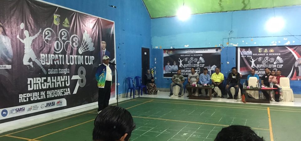 Bupati Sukiman Resmi Tutup Turnamen Badminton Bupati Lotim Cup 2023