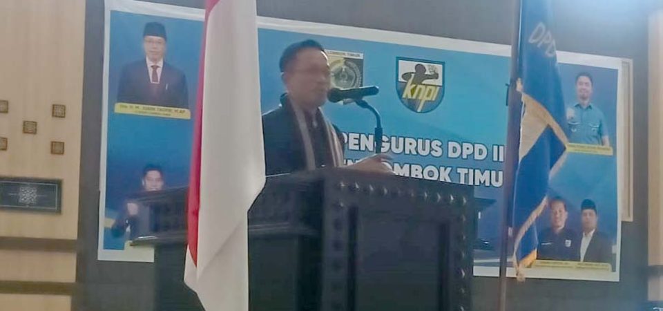 Hadiri Pelantikan DPD II KNPI Lombok Timur, Ini Pesan Pj. Bupati Juaini Taofik
