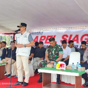Cegah Pelanggaran Pemilu, Bawaslu dan Pemkab Lotim Gelar Apel Siaga