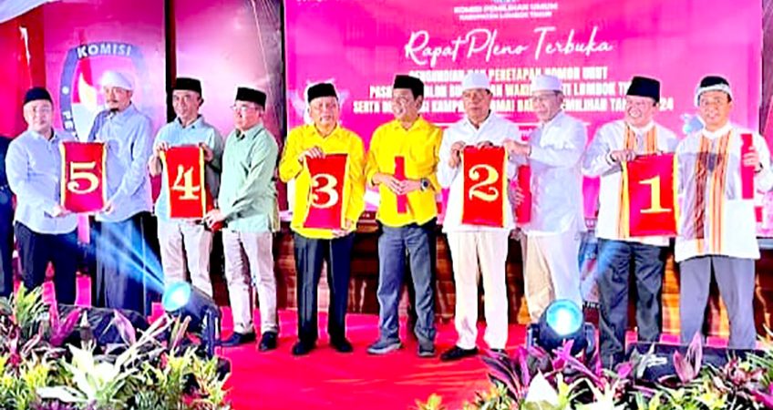 KPU Lombok Timur Tetapkan Nomor Urut Paslon Pilkada 2024