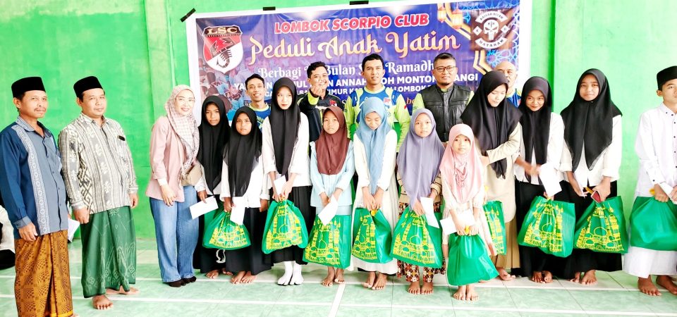 Peduli Anak Yatim, Lombok Scorpio Club Gelar Santunan di LKSA NW Montong Tangi