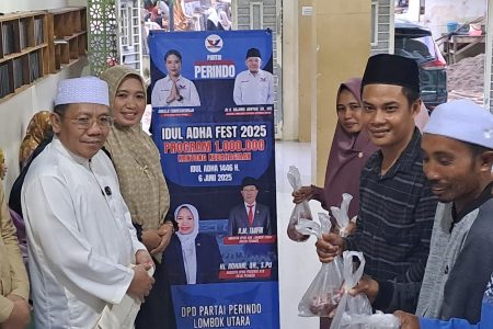 Perindo Lombok Utara Tebar 1.100 Paket Daging Qurban di Momentum Idul Adha