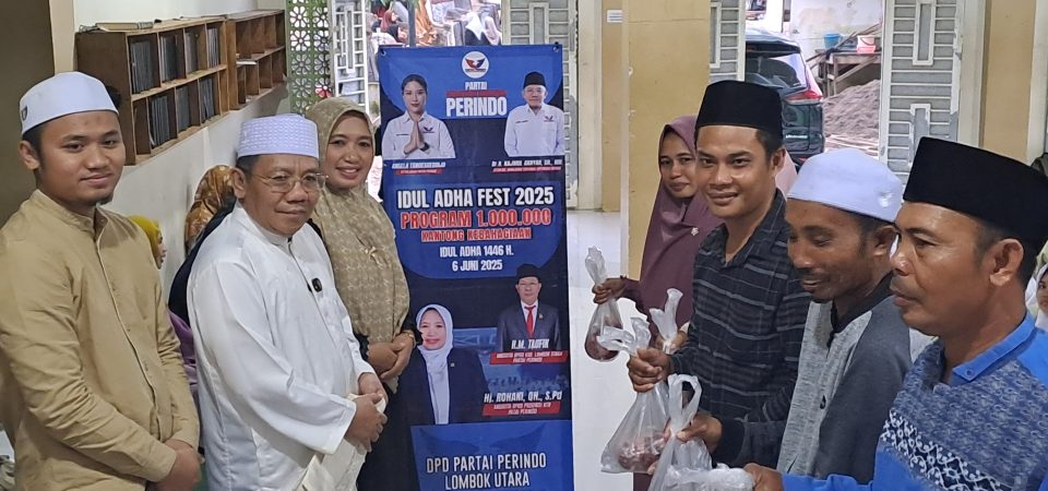 Perindo Lombok Utara Tebar 1.100 Paket Daging Qurban di Momentum Idul Adha