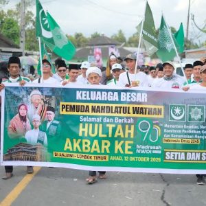 Ribuan Kontingen Ikuti Pawai Alegoris Hultah Akbar ke 90 Madrasah NWDI di Anjani